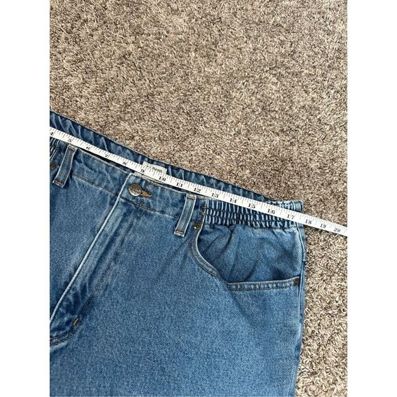 vintage L.L. Bean flannel lined original relaxed fit denim jeans women’s 18 - Picture 7 of 14